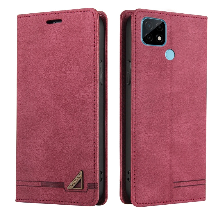 For OPPO Realme C21 Skin Feel Anti-theft Brush Horizontal Flip Leather Case with Holder & Card Slots & Wallet