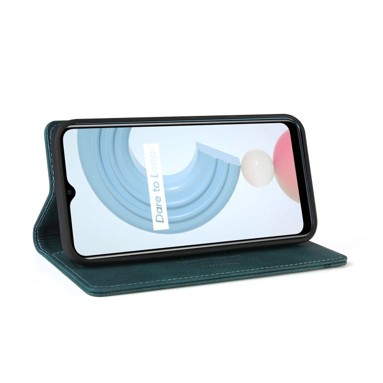 For OPPO Realme C21 Skin Feel Anti-theft Brush Horizontal Flip Leather Case with Holder & Card Slots & Wallet