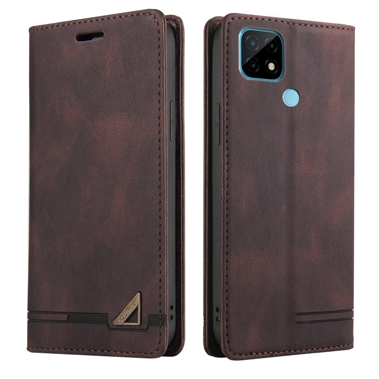 For OPPO Realme C21 Skin Feel Anti-theft Brush Horizontal Flip Leather Case with Holder & Card Slots & Wallet