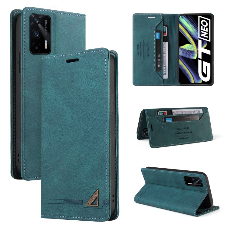 For OPPO Realme GT Skin Feel Anti-theft Brush Horizontal Flip Leather Case with Holder & Card Slots & Wallet