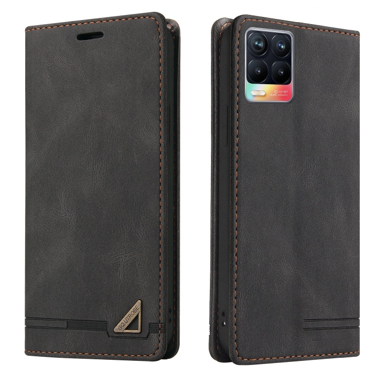 For OPPO Realme 8 Skin Feel Anti-theft Brush Horizontal Flip Leather Case with Holder & Card Slots & Wallet