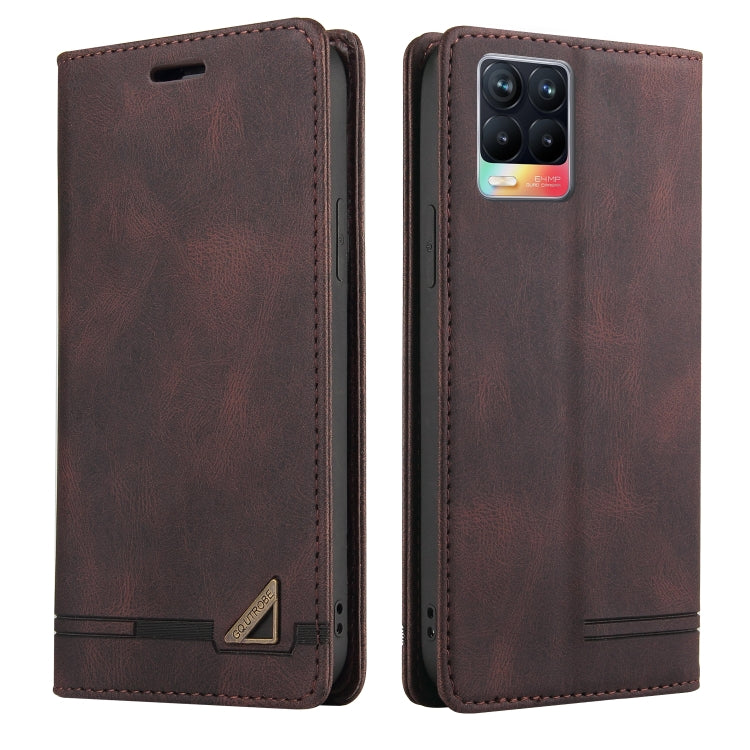 For OPPO Realme 8 Skin Feel Anti-theft Brush Horizontal Flip Leather Case with Holder & Card Slots & Wallet