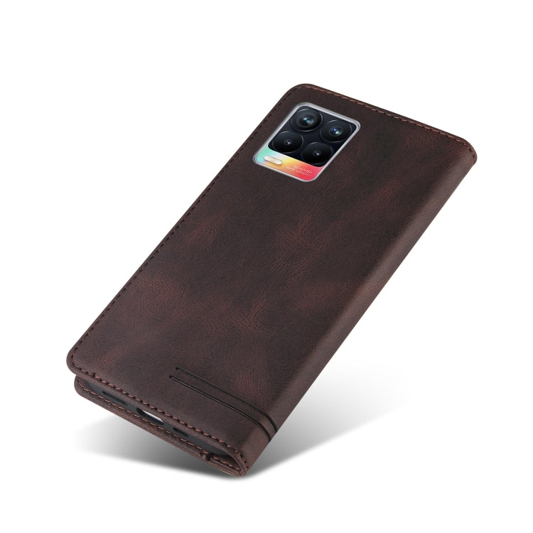 For OPPO Realme 8 Skin Feel Anti-theft Brush Horizontal Flip Leather Case with Holder & Card Slots & Wallet