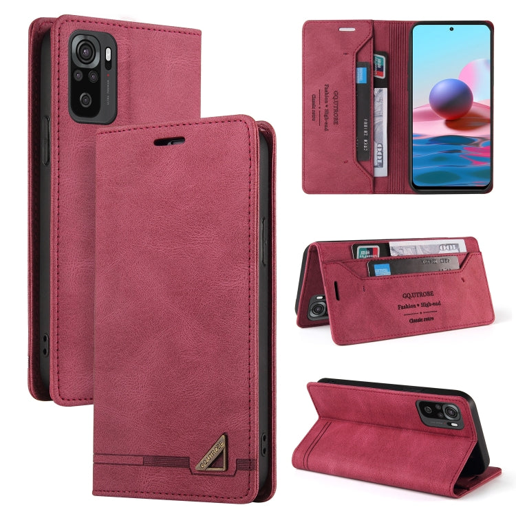For Xiaomi Redmi Note 10 Skin Feel Anti-theft Brush Horizontal Flip Leather Case with Holder & Card Slots & Wallet