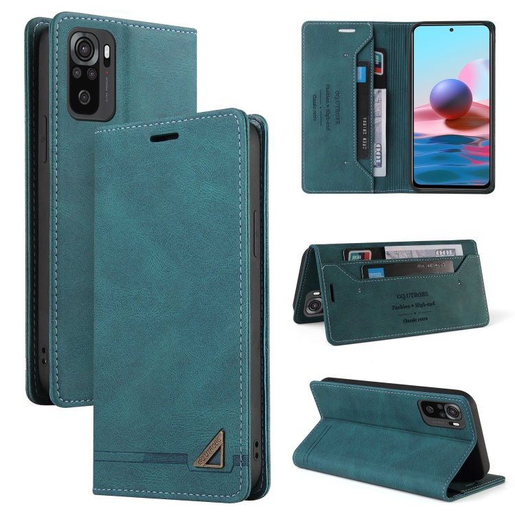 For Xiaomi Redmi Note 10 Skin Feel Anti-theft Brush Horizontal Flip Leather Case with Holder & Card Slots & Wallet