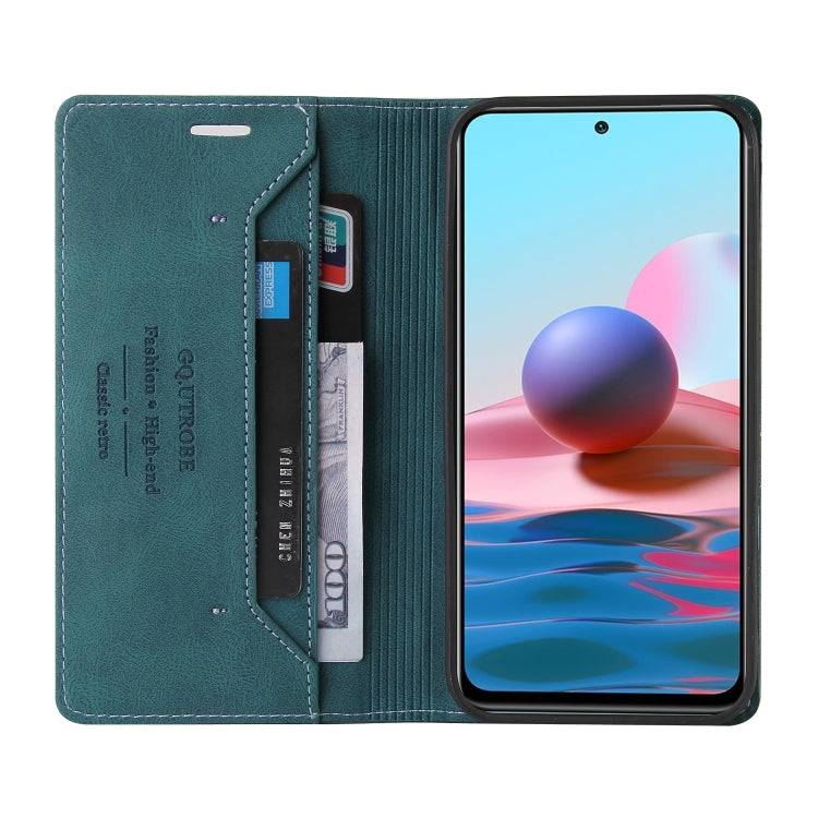 For Xiaomi Redmi Note 10 Skin Feel Anti-theft Brush Horizontal Flip Leather Case with Holder & Card Slots & Wallet