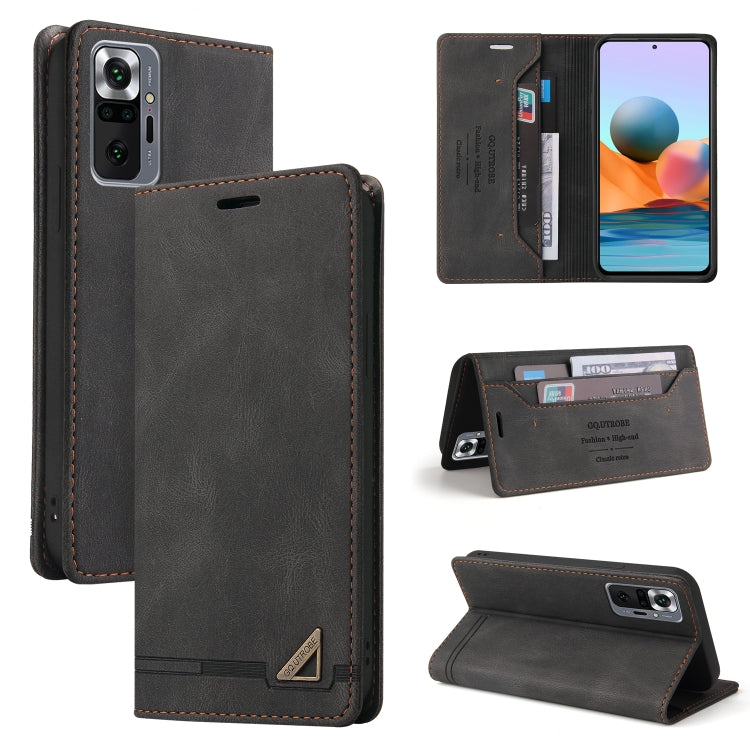 For Xiaomi Redmi Note 10 Pro Skin Feel Anti-theft Brush Horizontal Flip Leather Case with Holder & Card Slots & Wallet