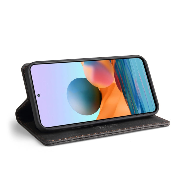 For Xiaomi Redmi Note 10 Pro Skin Feel Anti-theft Brush Horizontal Flip Leather Case with Holder & Card Slots & Wallet