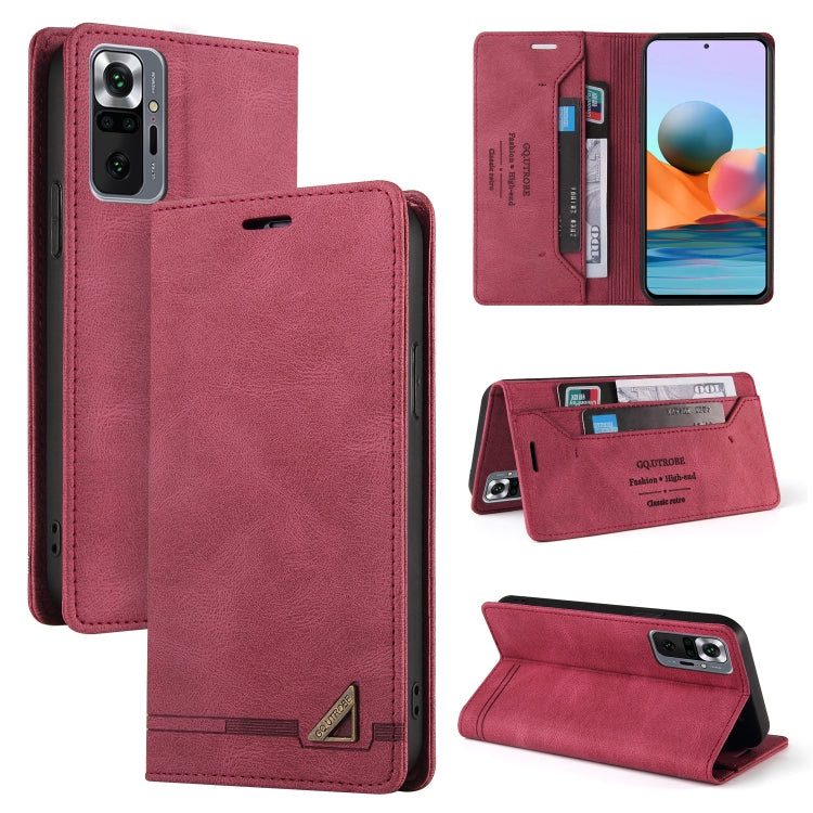 For Xiaomi Redmi Note 10 Pro Skin Feel Anti-theft Brush Horizontal Flip Leather Case with Holder & Card Slots & Wallet