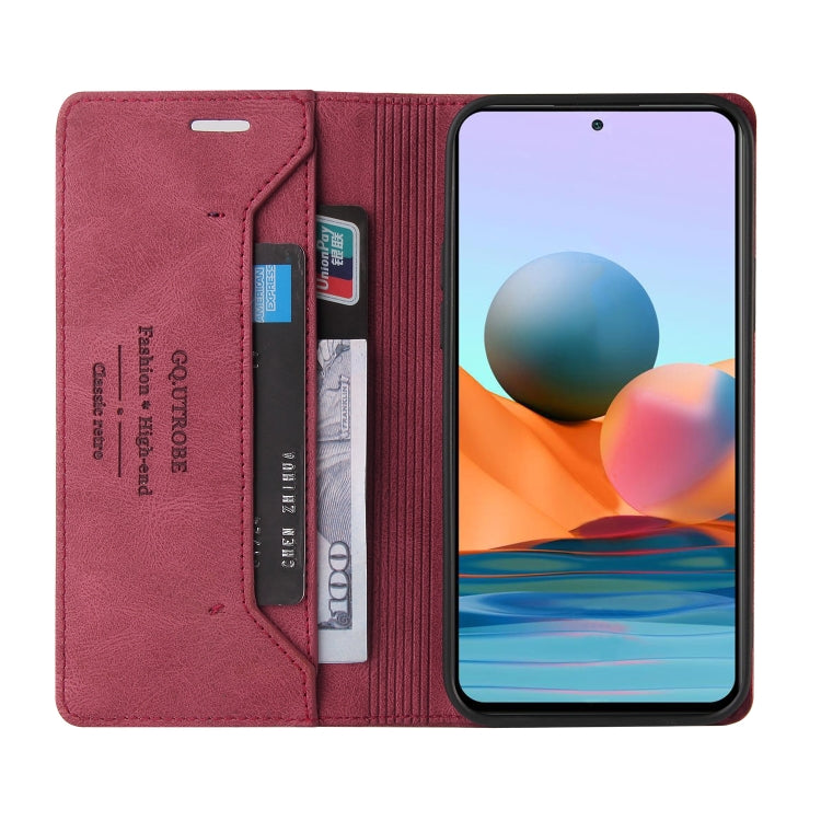 For Xiaomi Redmi Note 10 Pro Skin Feel Anti-theft Brush Horizontal Flip Leather Case with Holder & Card Slots & Wallet
