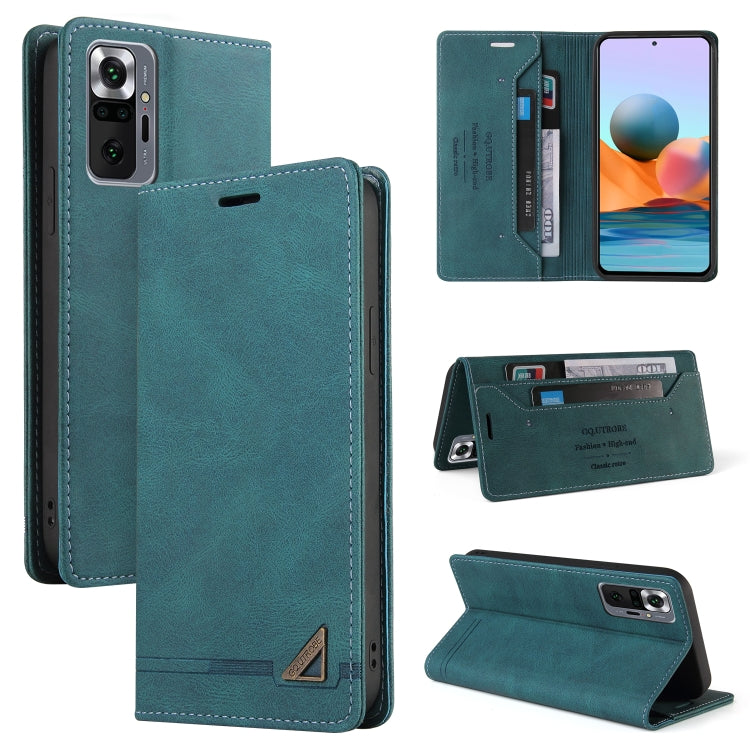 For Xiaomi Redmi Note 10 Pro Skin Feel Anti-theft Brush Horizontal Flip Leather Case with Holder & Card Slots & Wallet