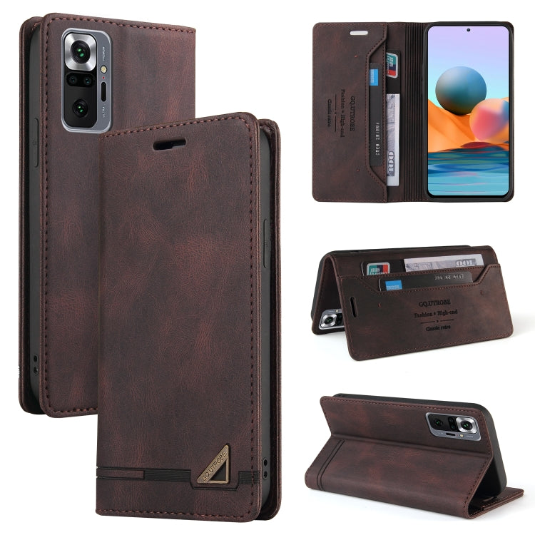 For Xiaomi Redmi Note 10 Pro Skin Feel Anti-theft Brush Horizontal Flip Leather Case with Holder & Card Slots & Wallet