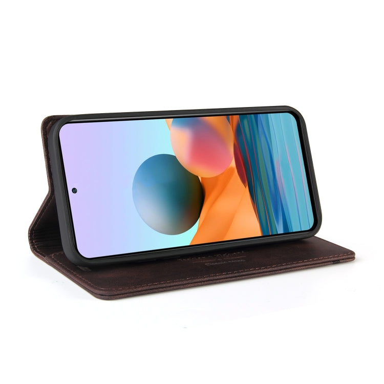 For Xiaomi Redmi Note 10 Pro Skin Feel Anti-theft Brush Horizontal Flip Leather Case with Holder & Card Slots & Wallet