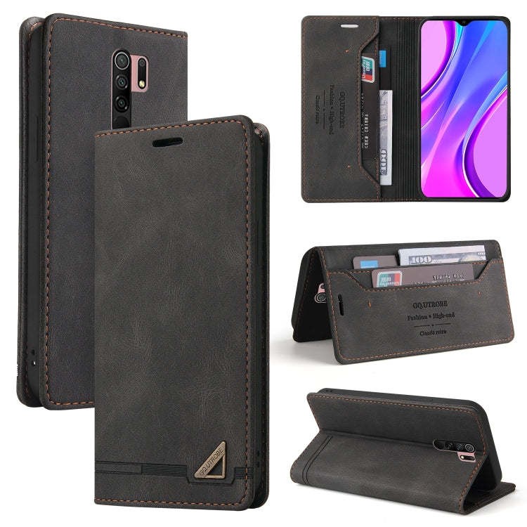 For Xiaomi Redmi 9 Skin Feel Anti-theft Brush Horizontal Flip Leather Case with Holder & Card Slots & Wallet