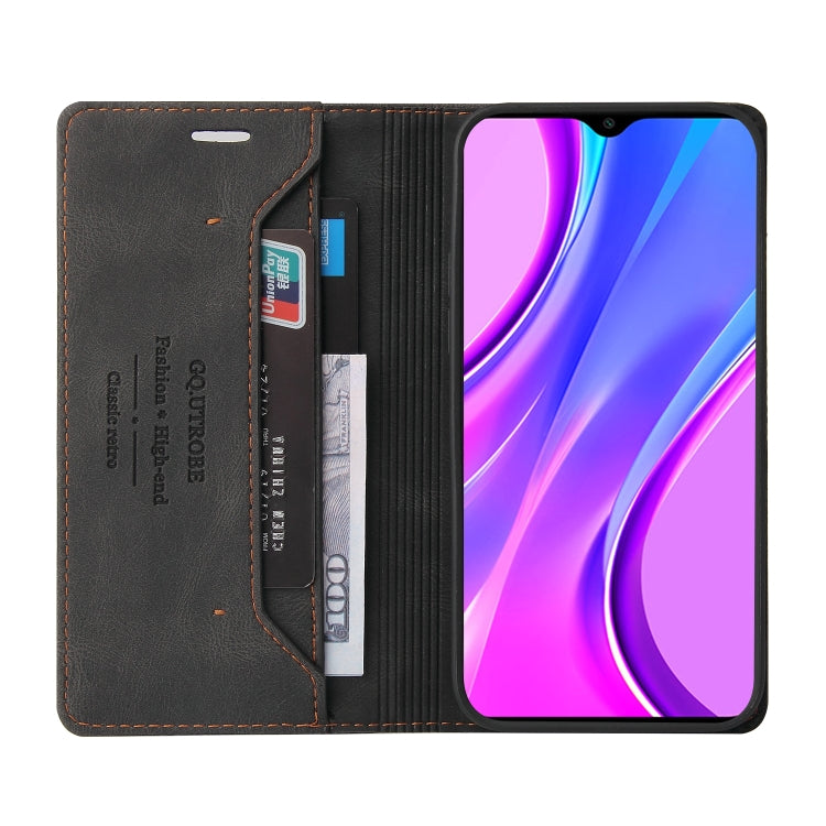 For Xiaomi Redmi 9 Skin Feel Anti-theft Brush Horizontal Flip Leather Case with Holder & Card Slots & Wallet