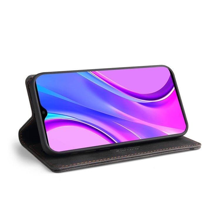 For Xiaomi Redmi 9 Skin Feel Anti-theft Brush Horizontal Flip Leather Case with Holder & Card Slots & Wallet
