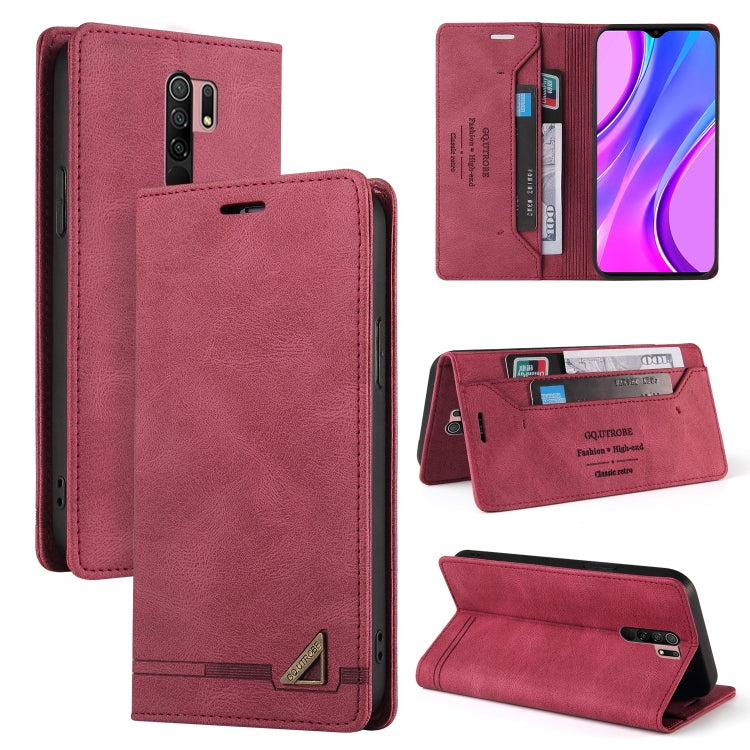 For Xiaomi Redmi 9 Skin Feel Anti-theft Brush Horizontal Flip Leather Case with Holder & Card Slots & Wallet