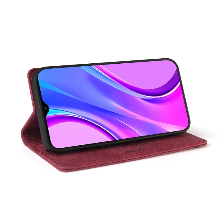 For Xiaomi Redmi 9 Skin Feel Anti-theft Brush Horizontal Flip Leather Case with Holder & Card Slots & Wallet