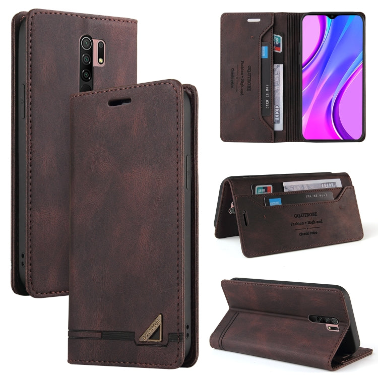 For Xiaomi Redmi 9 Skin Feel Anti-theft Brush Horizontal Flip Leather Case with Holder & Card Slots & Wallet