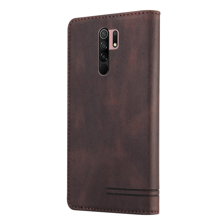 For Xiaomi Redmi 9 Skin Feel Anti-theft Brush Horizontal Flip Leather Case with Holder & Card Slots & Wallet
