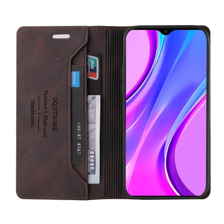 For Xiaomi Redmi 9 Skin Feel Anti-theft Brush Horizontal Flip Leather Case with Holder & Card Slots & Wallet