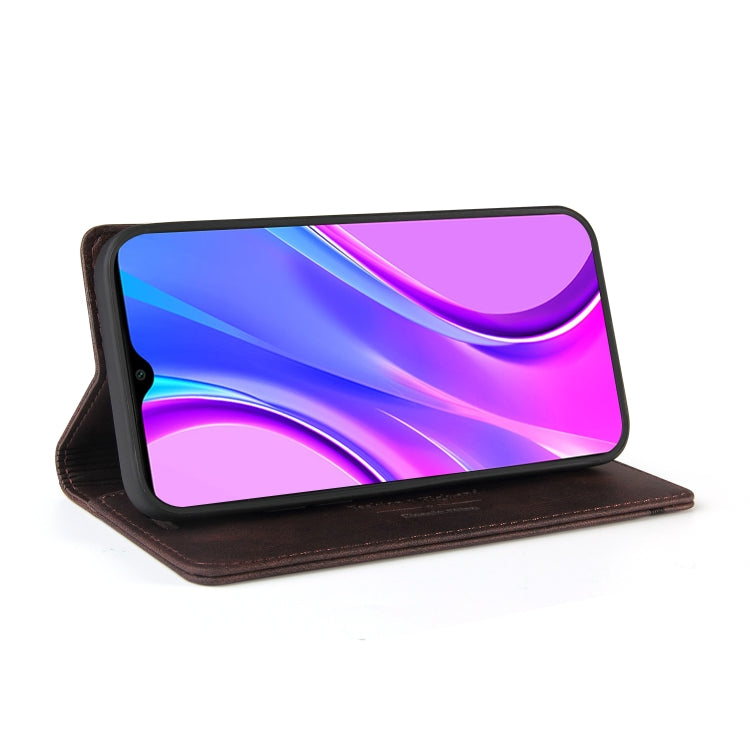For Xiaomi Redmi 9 Skin Feel Anti-theft Brush Horizontal Flip Leather Case with Holder & Card Slots & Wallet
