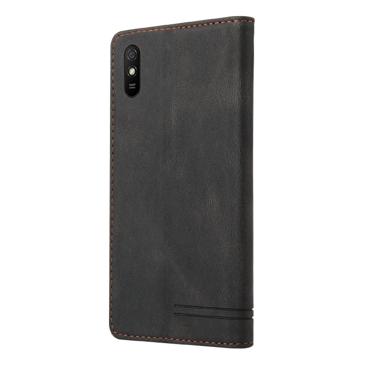 For Xiaomi Redmi 9A Skin Feel Anti-theft Brush Horizontal Flip Leather Case with Holder & Card Slots & Wallet