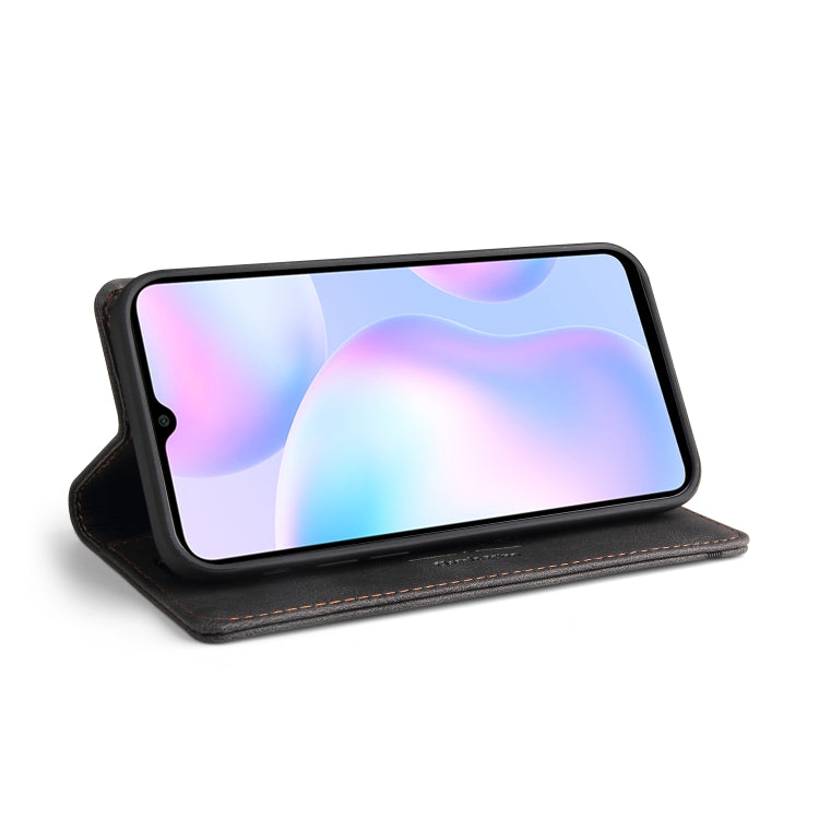 For Xiaomi Redmi 9A Skin Feel Anti-theft Brush Horizontal Flip Leather Case with Holder & Card Slots & Wallet