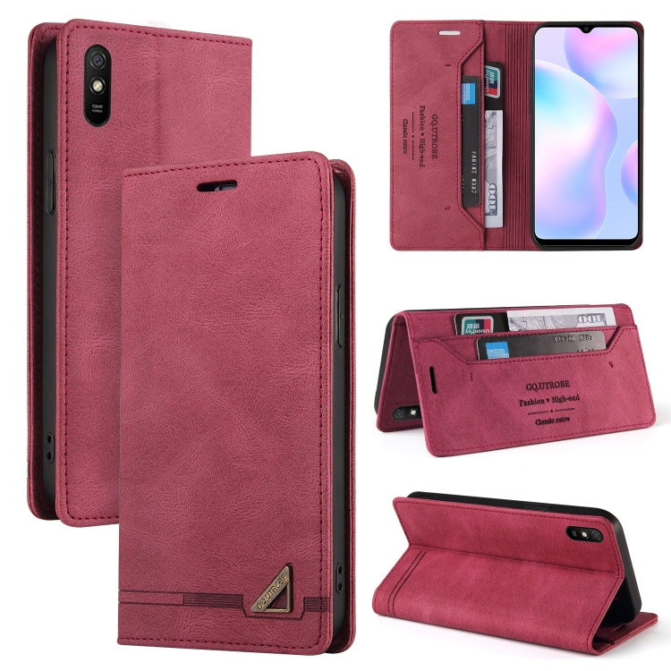 For Xiaomi Redmi 9A Skin Feel Anti-theft Brush Horizontal Flip Leather Case with Holder & Card Slots & Wallet