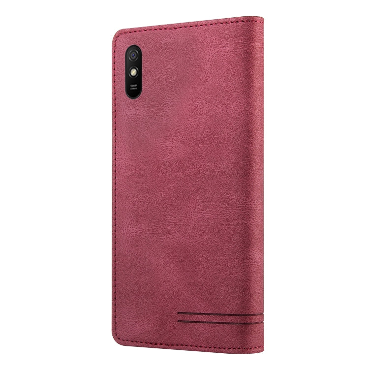 For Xiaomi Redmi 9A Skin Feel Anti-theft Brush Horizontal Flip Leather Case with Holder & Card Slots & Wallet