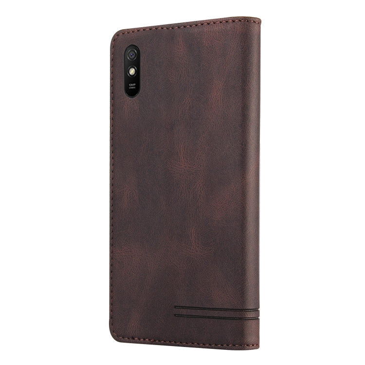 For Xiaomi Redmi 9A Skin Feel Anti-theft Brush Horizontal Flip Leather Case with Holder & Card Slots & Wallet
