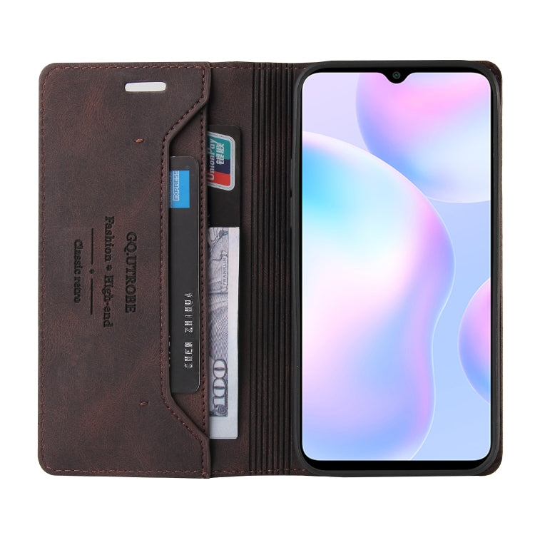For Xiaomi Redmi 9A Skin Feel Anti-theft Brush Horizontal Flip Leather Case with Holder & Card Slots & Wallet