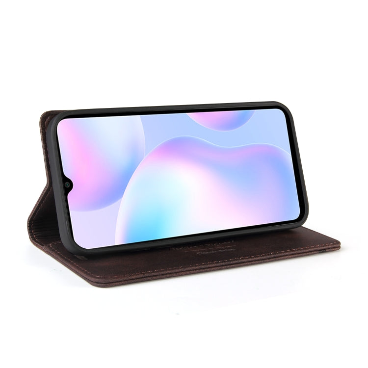 For Xiaomi Redmi 9A Skin Feel Anti-theft Brush Horizontal Flip Leather Case with Holder & Card Slots & Wallet