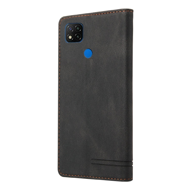 For Xiaomi Redmi 9C Skin Feel Anti-theft Brush Horizontal Flip Leather Case with Holder & Card Slots & Wallet