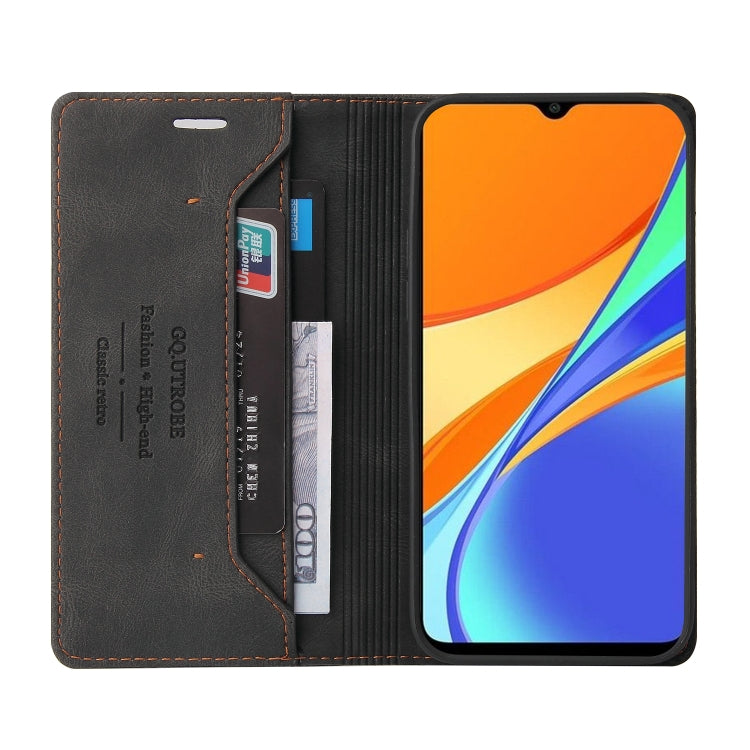 For Xiaomi Redmi 9C Skin Feel Anti-theft Brush Horizontal Flip Leather Case with Holder & Card Slots & Wallet