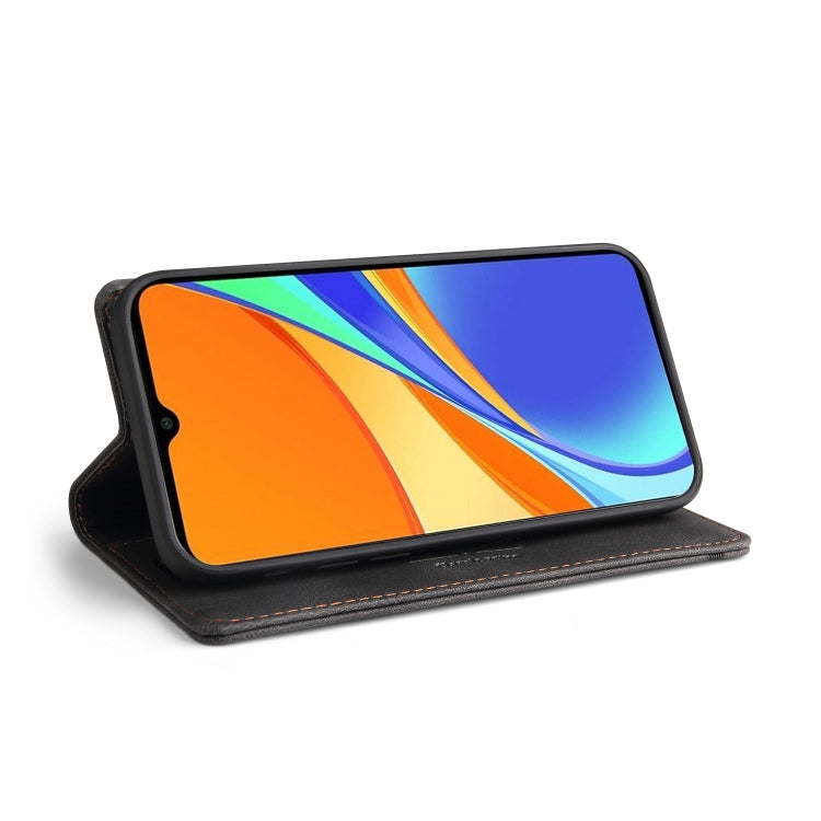 For Xiaomi Redmi 9C Skin Feel Anti-theft Brush Horizontal Flip Leather Case with Holder & Card Slots & Wallet