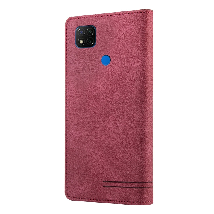 For Xiaomi Redmi 9C Skin Feel Anti-theft Brush Horizontal Flip Leather Case with Holder & Card Slots & Wallet