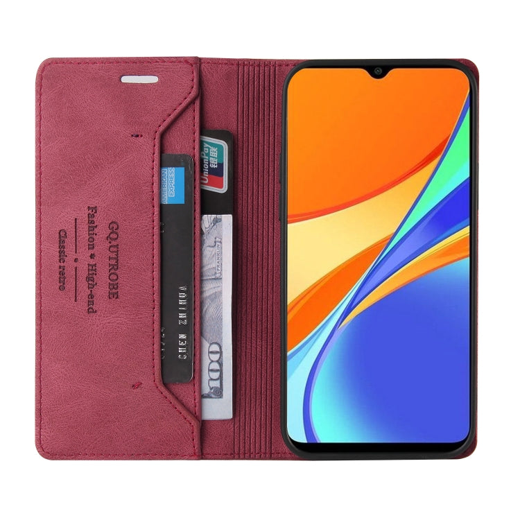 For Xiaomi Redmi 9C Skin Feel Anti-theft Brush Horizontal Flip Leather Case with Holder & Card Slots & Wallet