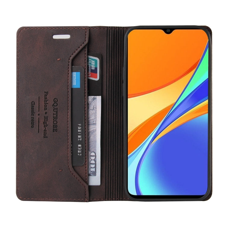 For Xiaomi Redmi 9C Skin Feel Anti-theft Brush Horizontal Flip Leather Case with Holder & Card Slots & Wallet