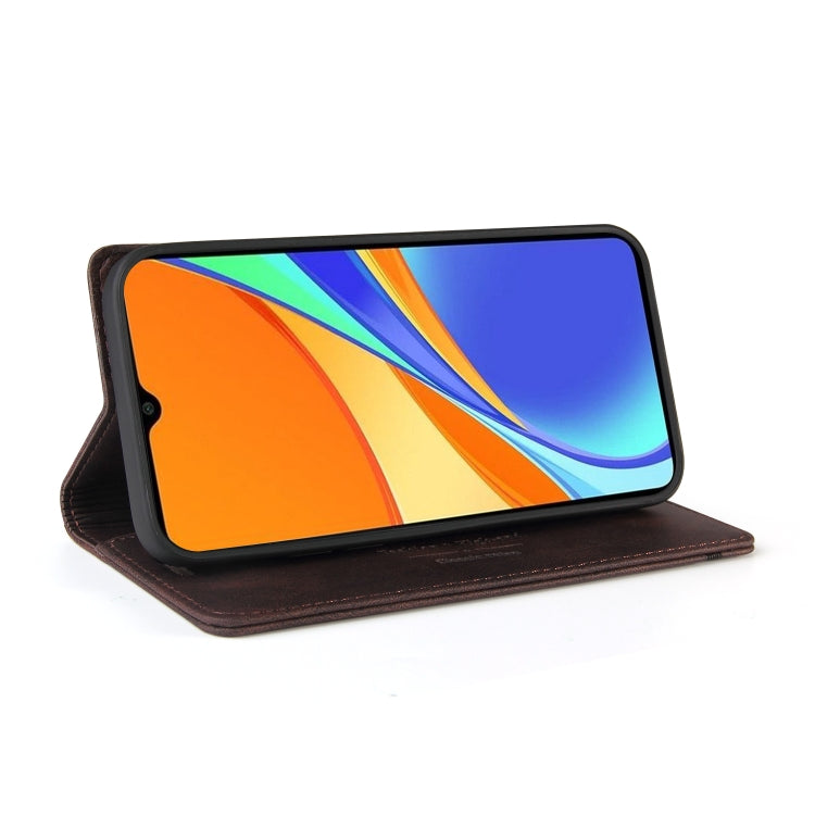 For Xiaomi Redmi 9C Skin Feel Anti-theft Brush Horizontal Flip Leather Case with Holder & Card Slots & Wallet