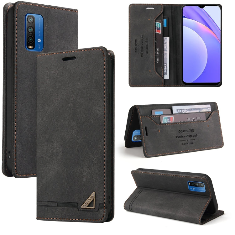 For Xiaomi Redmi 9T Skin Feel Anti-theft Brush Horizontal Flip Leather Case with Holder & Card Slots & Wallet