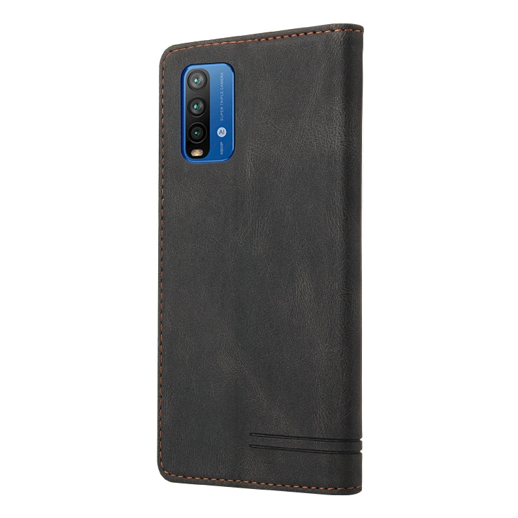 For Xiaomi Redmi 9T Skin Feel Anti-theft Brush Horizontal Flip Leather Case with Holder & Card Slots & Wallet