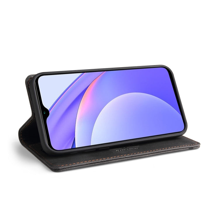 For Xiaomi Redmi 9T Skin Feel Anti-theft Brush Horizontal Flip Leather Case with Holder & Card Slots & Wallet