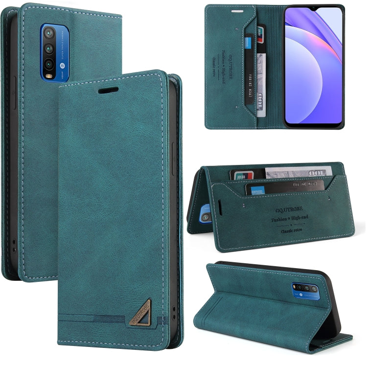 For Xiaomi Redmi 9T Skin Feel Anti-theft Brush Horizontal Flip Leather Case with Holder & Card Slots & Wallet
