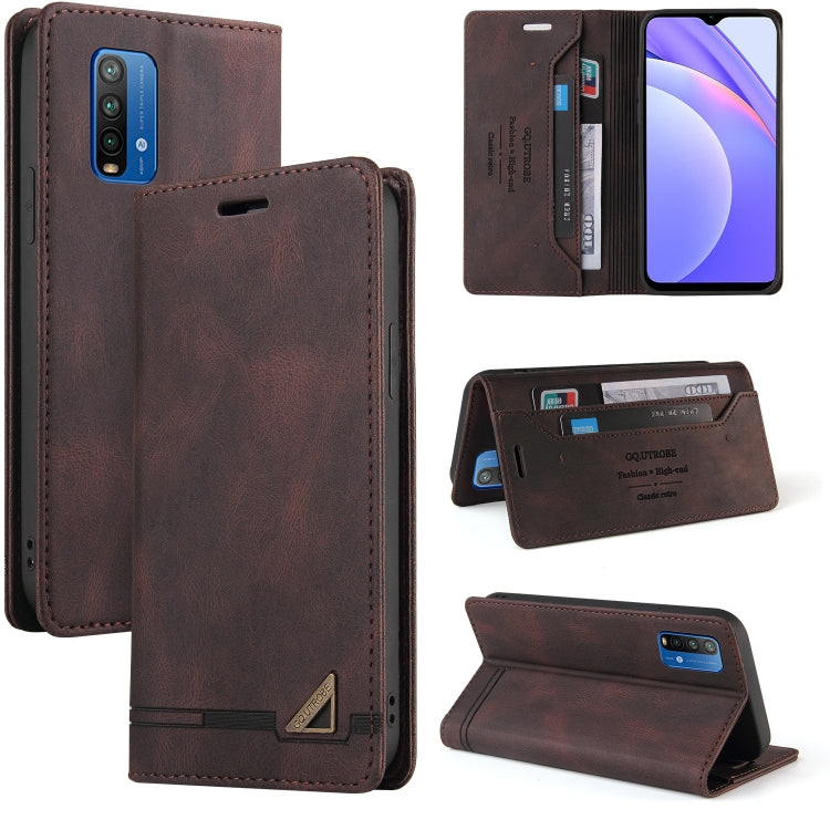 For Xiaomi Redmi 9T Skin Feel Anti-theft Brush Horizontal Flip Leather Case with Holder & Card Slots & Wallet
