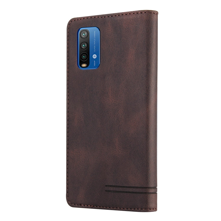 For Xiaomi Redmi 9T Skin Feel Anti-theft Brush Horizontal Flip Leather Case with Holder & Card Slots & Wallet