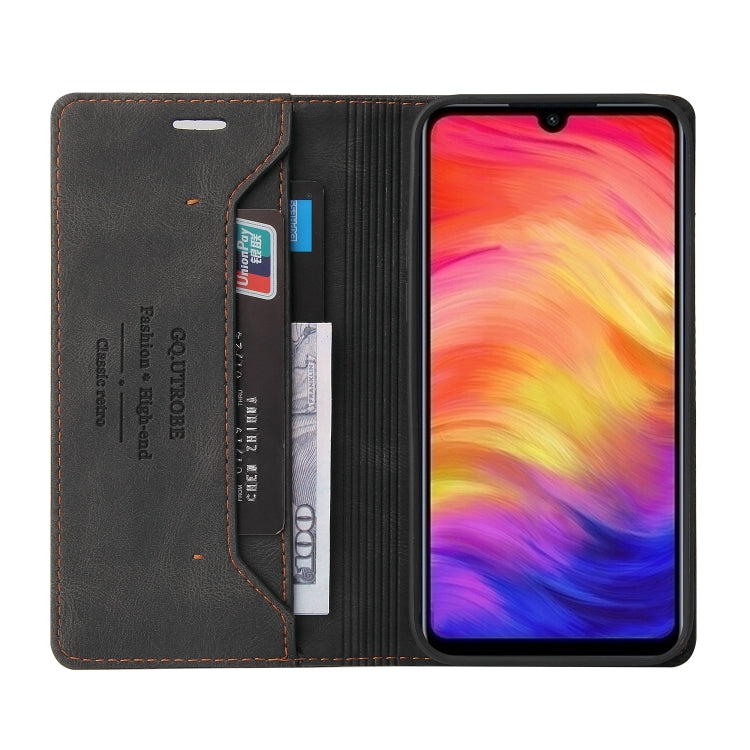 For Xiaomi Redmi Note 7 Skin Feel Anti-theft Brush Horizontal Flip Leather Case with Holder & Card Slots & Wallet