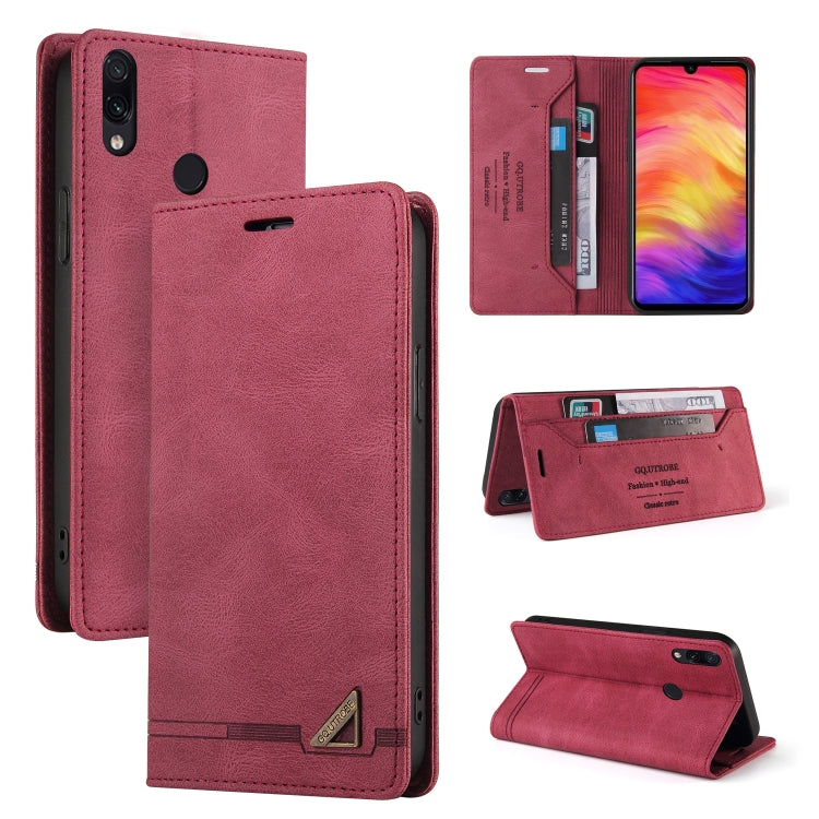 For Xiaomi Redmi Note 7 Skin Feel Anti-theft Brush Horizontal Flip Leather Case with Holder & Card Slots & Wallet