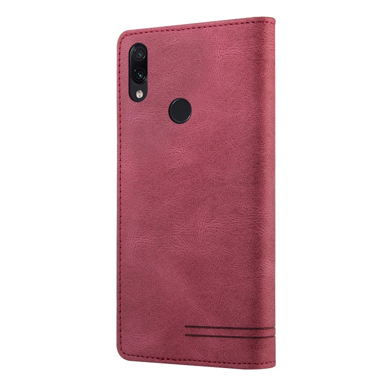 For Xiaomi Redmi Note 7 Skin Feel Anti-theft Brush Horizontal Flip Leather Case with Holder & Card Slots & Wallet