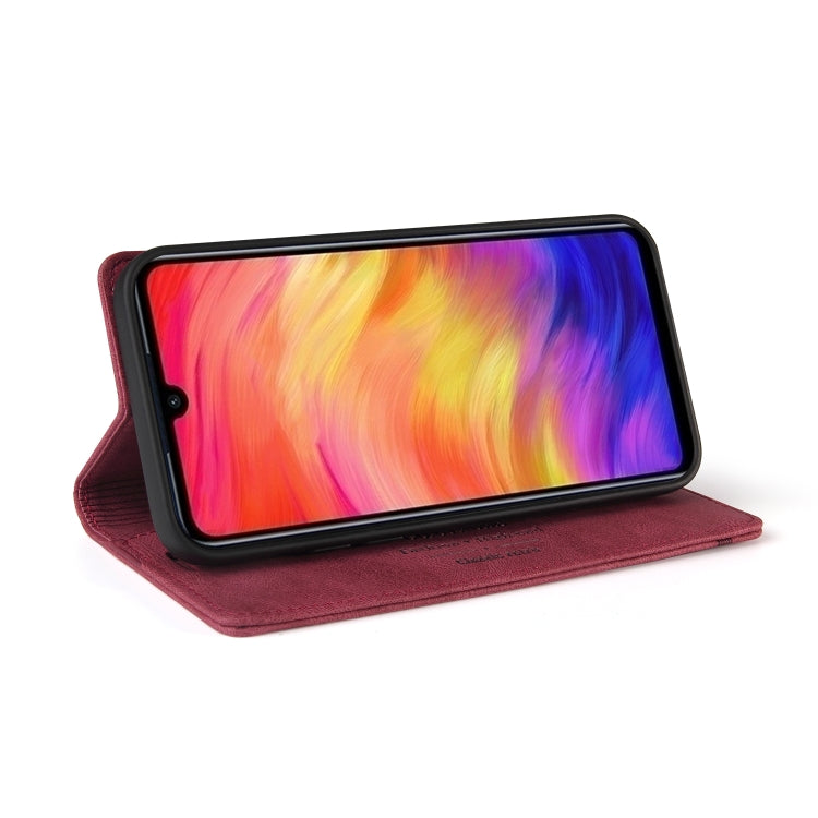 For Xiaomi Redmi Note 7 Skin Feel Anti-theft Brush Horizontal Flip Leather Case with Holder & Card Slots & Wallet